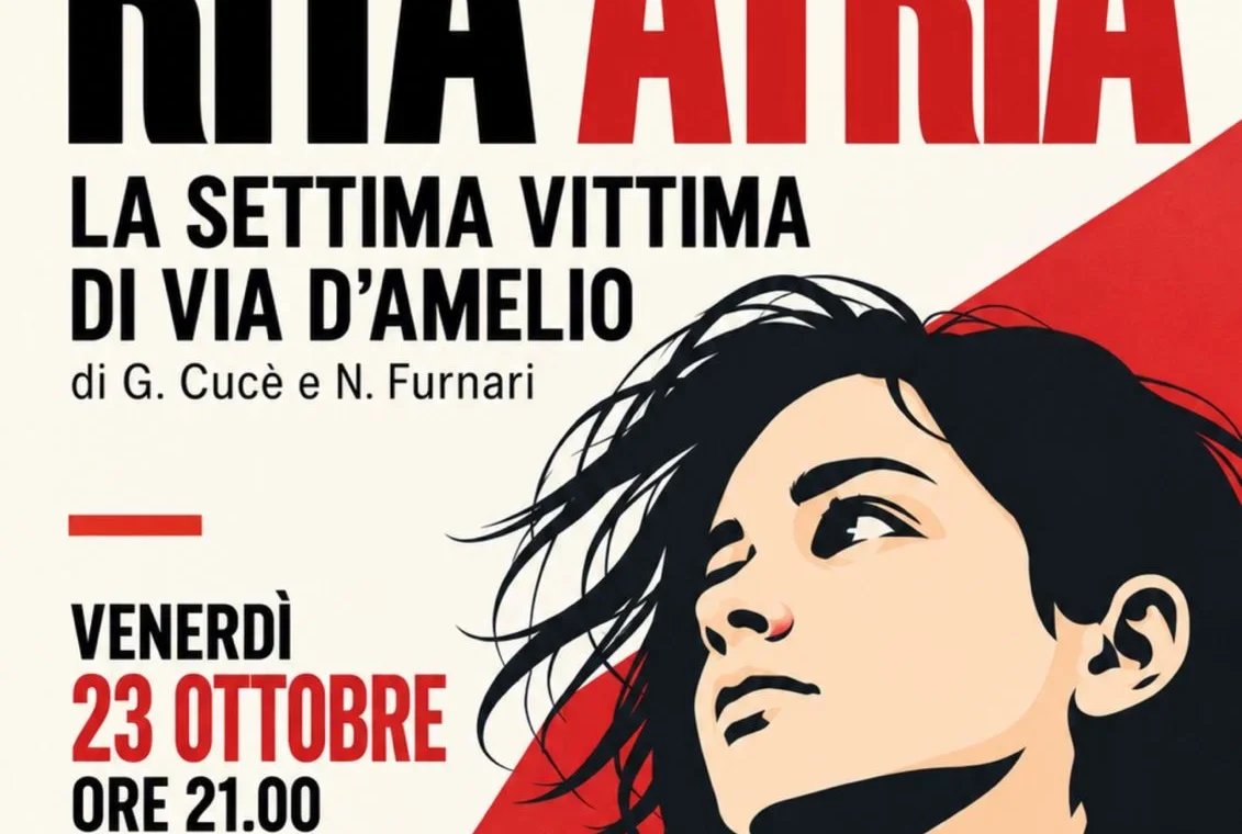 Locandina di Presentazione libro “Rita Atria, la settima vittima di via D’Amelio”