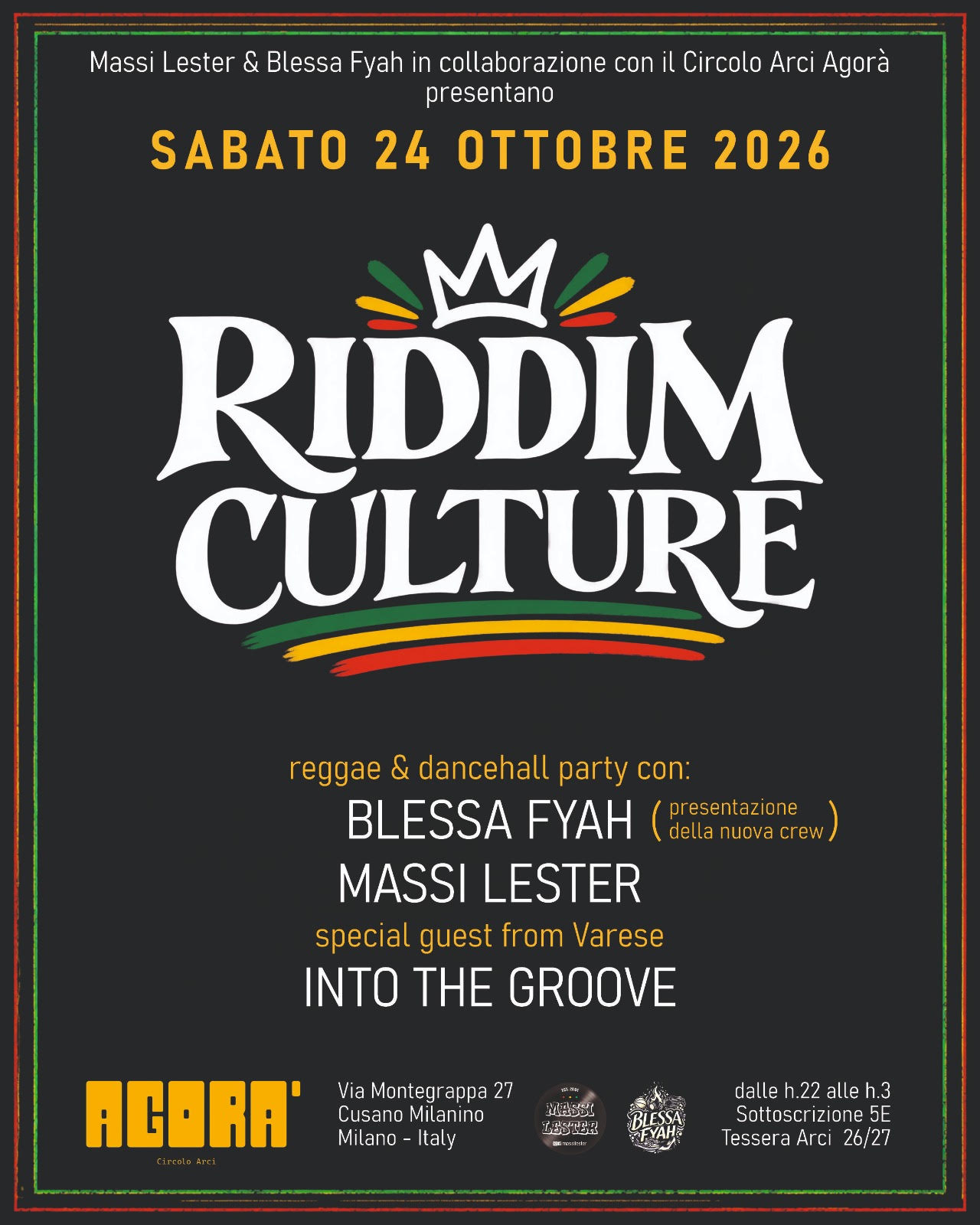 Locandina di RIDDIM CULTURE – Reggae & Dancehall Party