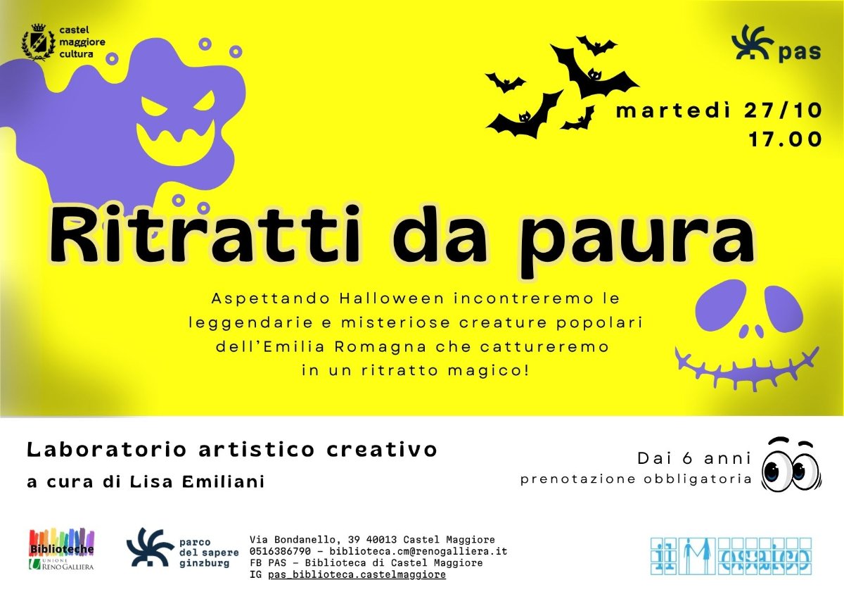 Locandina di Ritratti da paura. Laboratorio artistico creativo