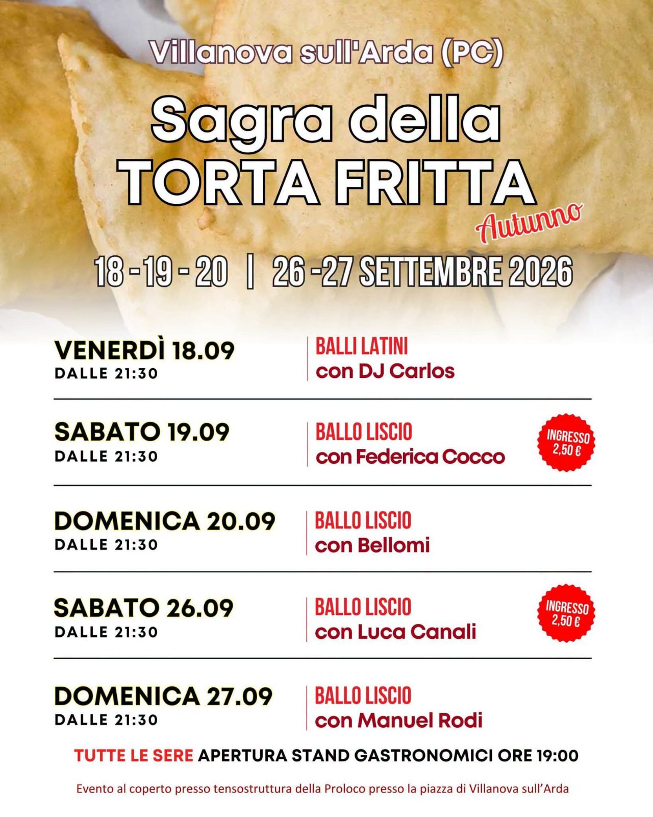 Locandina di Sagra della Torta Fritta – Ballo liscio con Luca Gangali