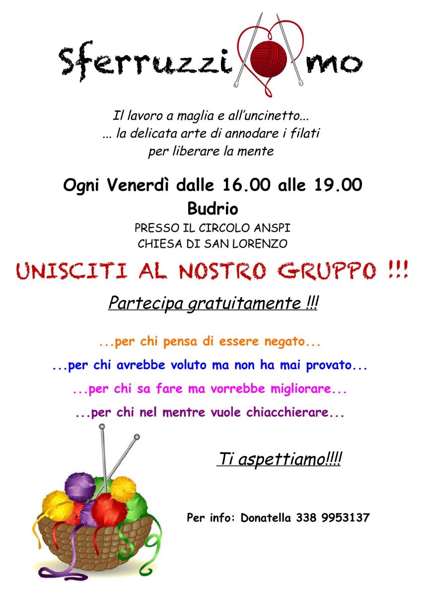 Locandina di SferruzziAmo – Lavoro a maglia e uncinetto per tutti