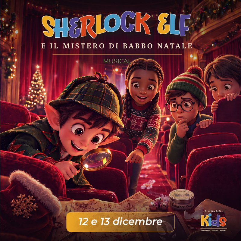 Locandina di SHERLOCK ELF E IL MISTERO DI BABBO NATALE – musical