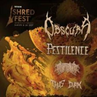 Locandina di Shred Fest - Obscura + Pestilence + Cryptic Shift + Thus + DVRK
