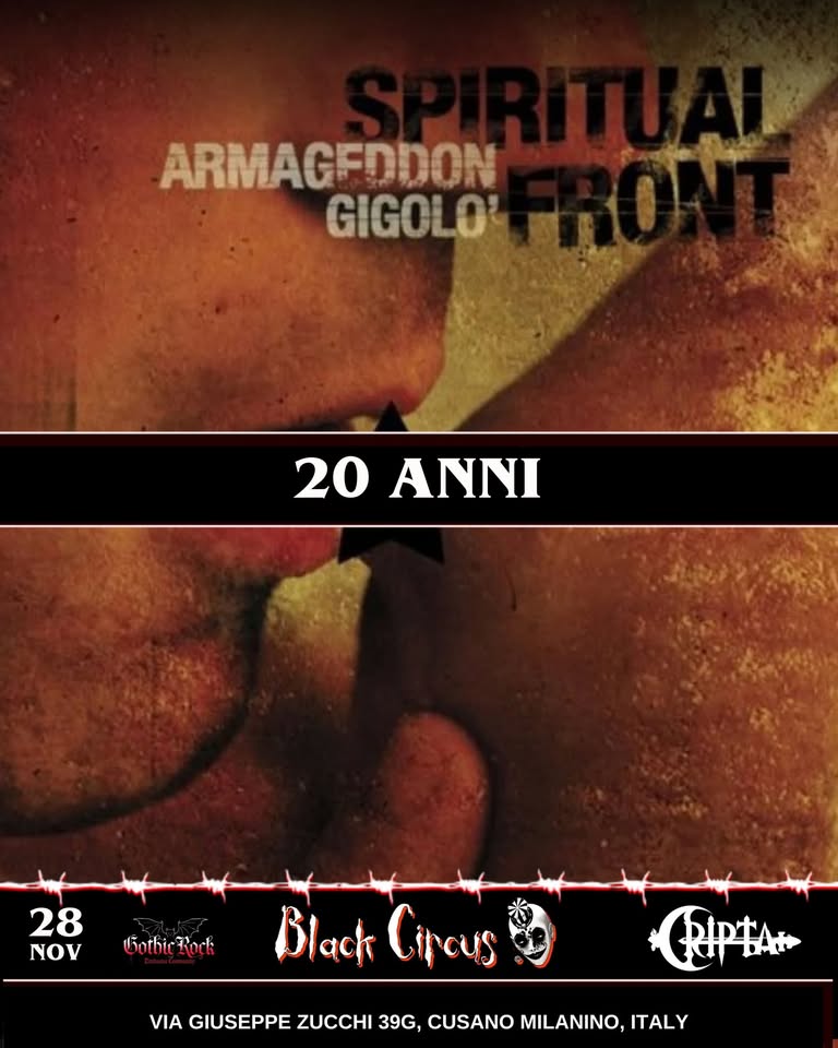 Locandina di Spiritual Front 20 di Armageddon Gigolo – La Cripta