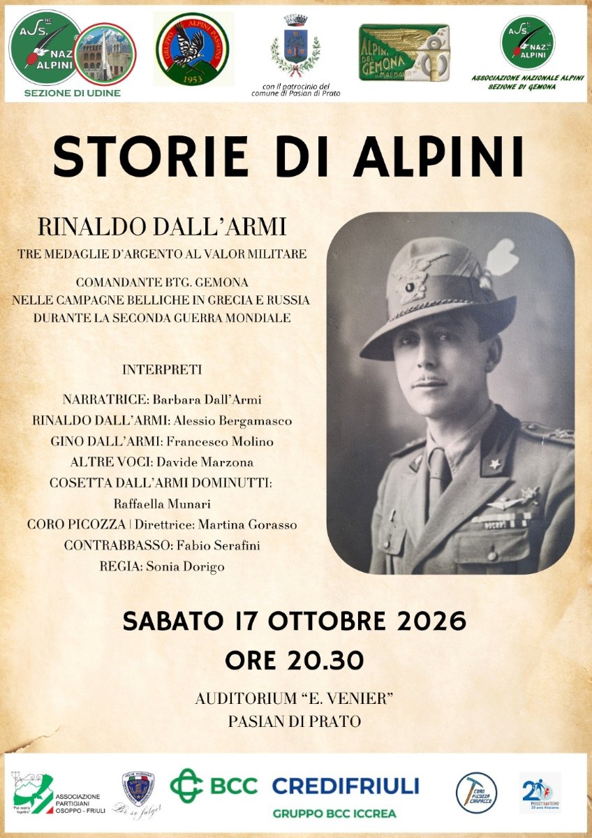 Locandina di Storie di alpini: Rinaldo Dall’Armi