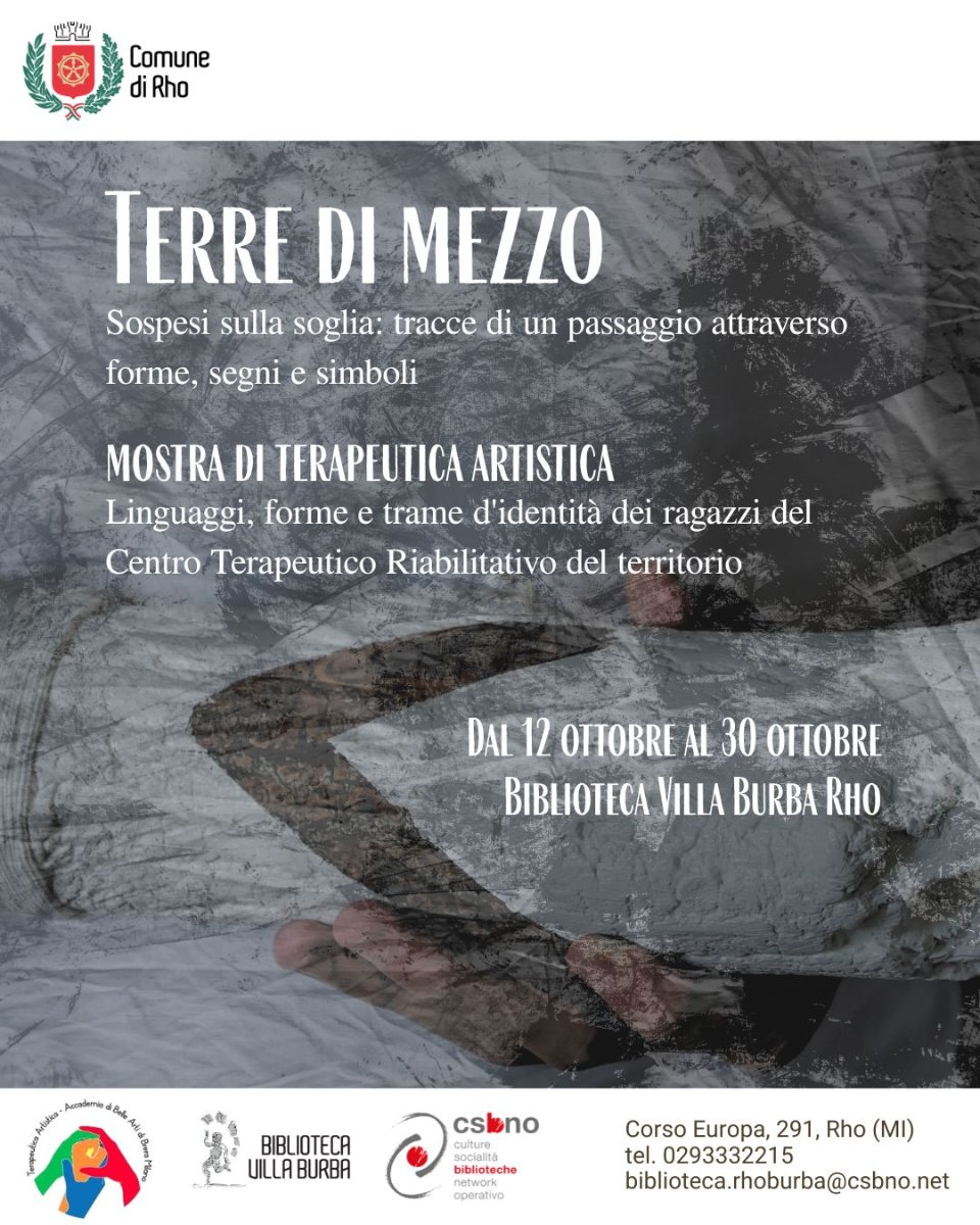 Locandina di Terre di mezzo. Sospesi sulla soglia, tracce di un paesaggio attraverso forme, segni e simboli