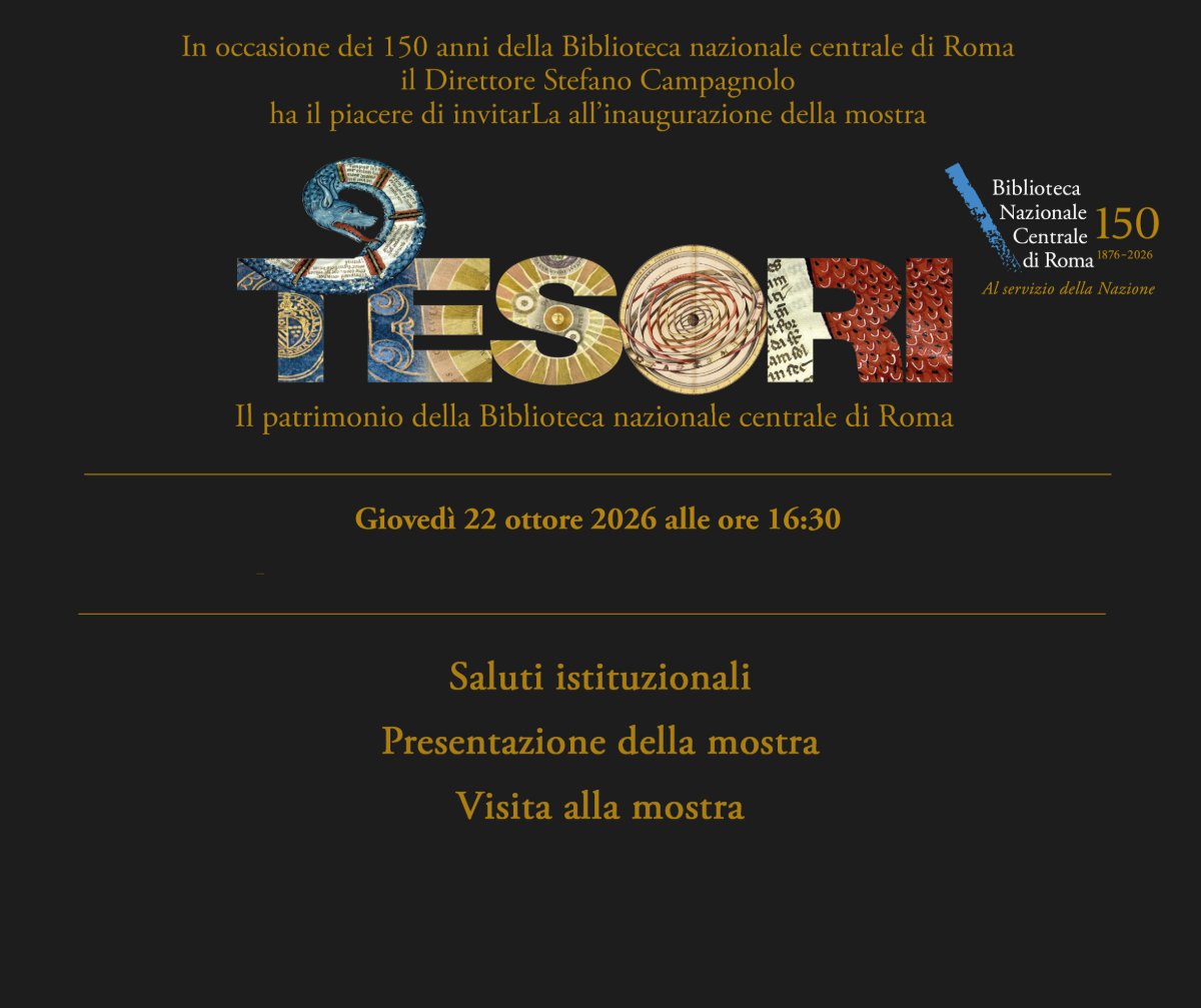 Locandina di Tesori. Il patrimonio della Biblioteca nazionale centrale di Roma