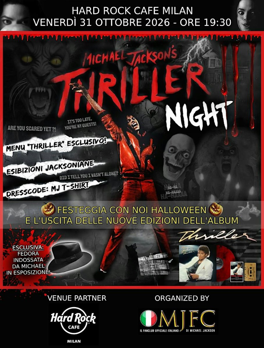 Locandina di THRILLER NIGHT - MJFC & HARD ROCK CAFE MILAN