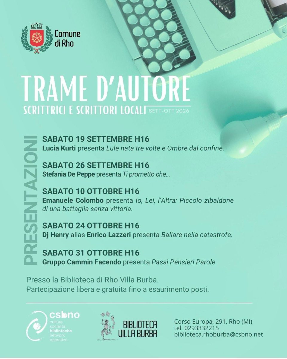 Locandina di Trame d'autore - Scrittrici e scrittori locali - settembre e ottobre 2026