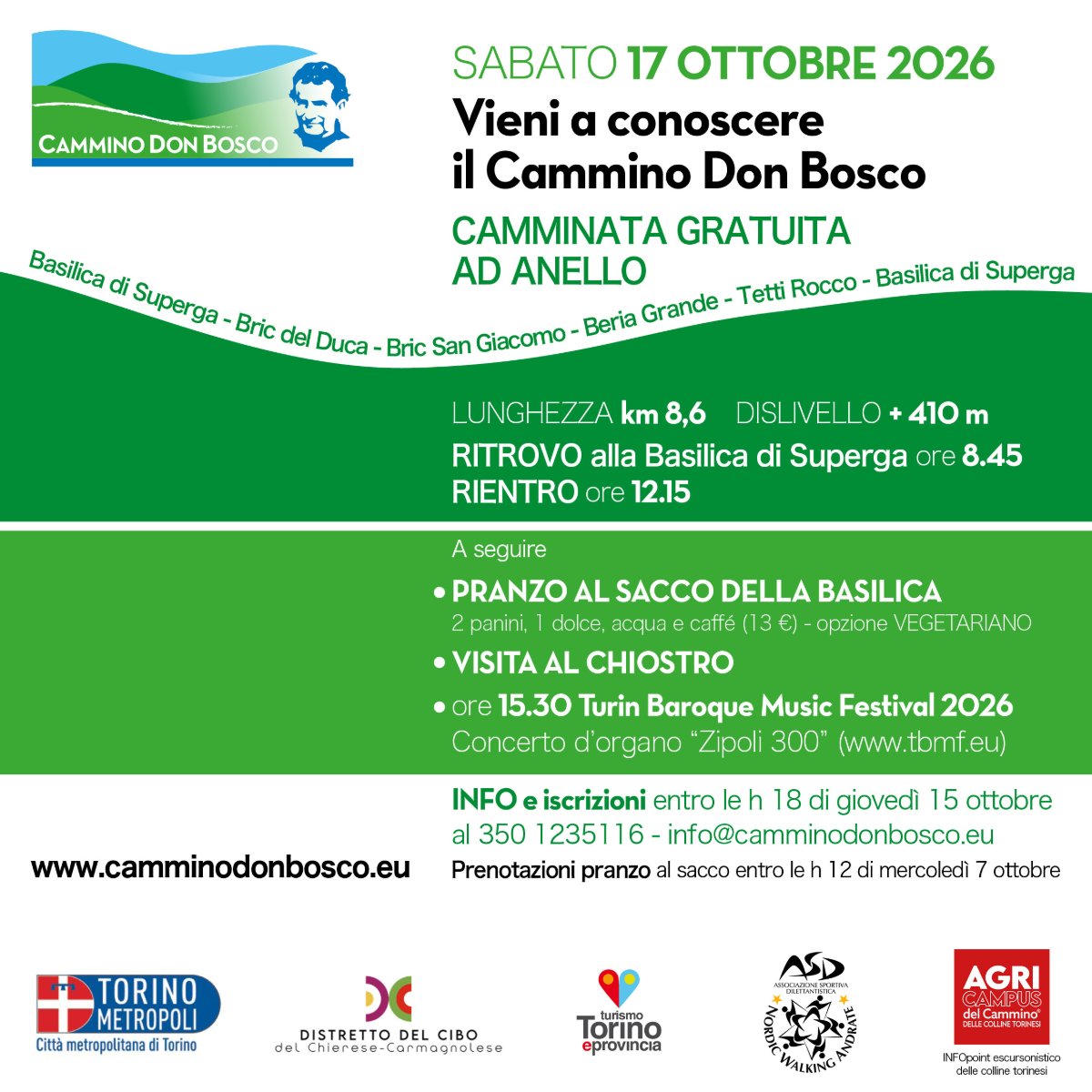 Locandina di Trekking sul Cammino Don Bosco