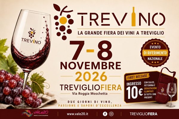 Locandina di TREVINO 2026 – La grande fiera dei vini a Treviglio (sabato)