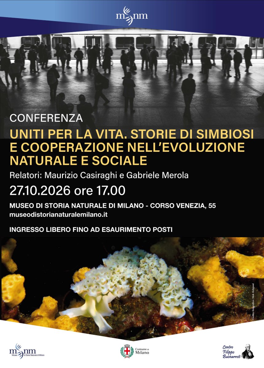 Locandina di Uniti per la vita. Storie di simbiosi e cooperazione nell’evoluzione naturale e sociale