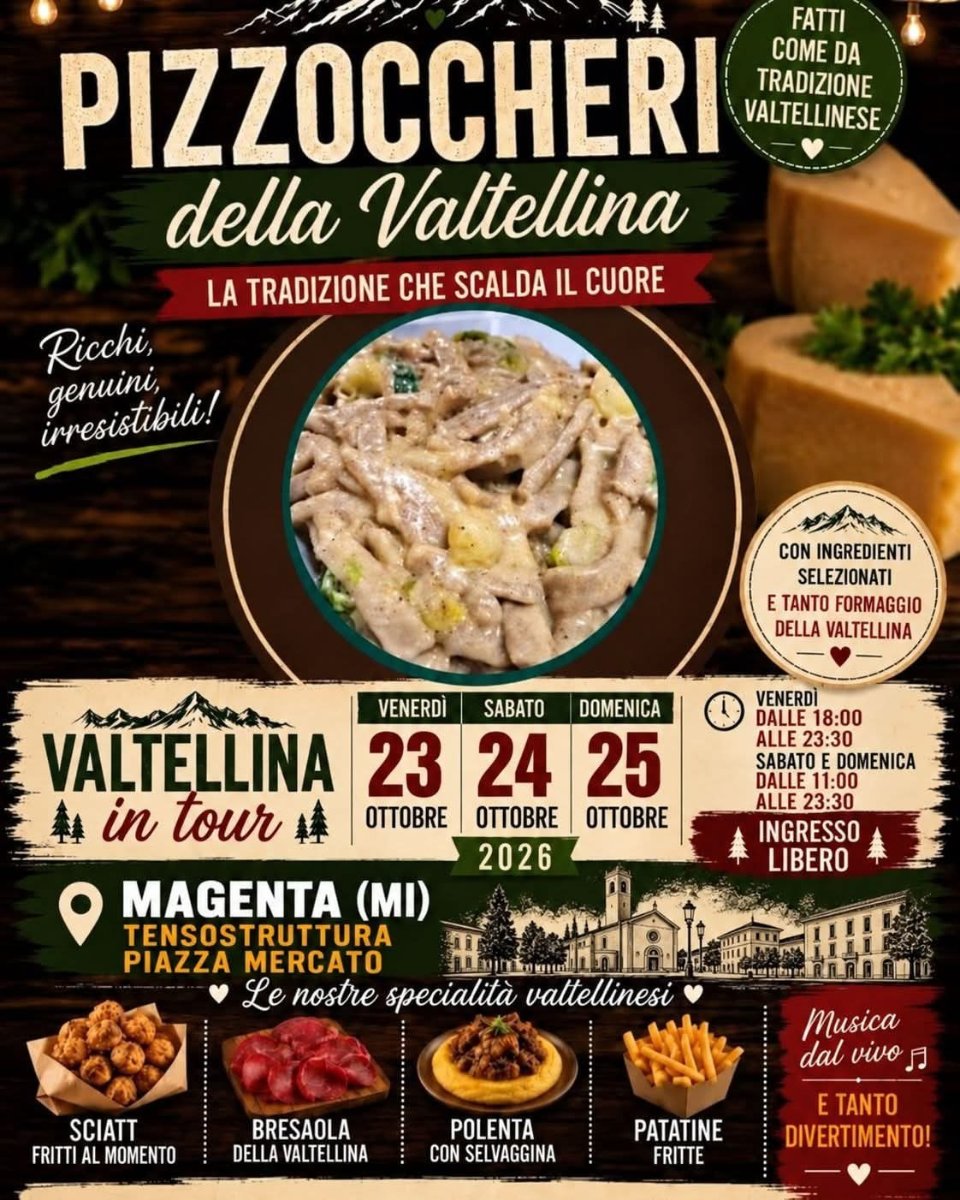 Locandina di Valtellina in Tour – Pizzoccheri della Valtellina