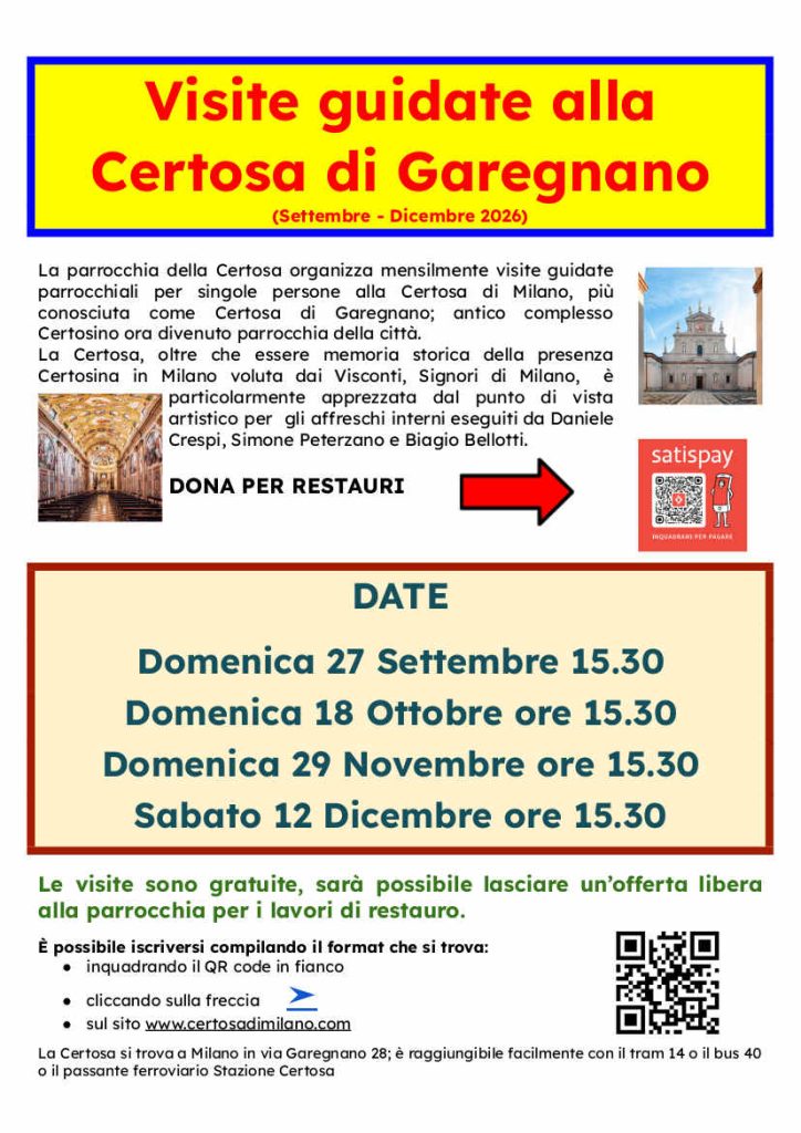 Locandina di Visite guidate alla Certosa
