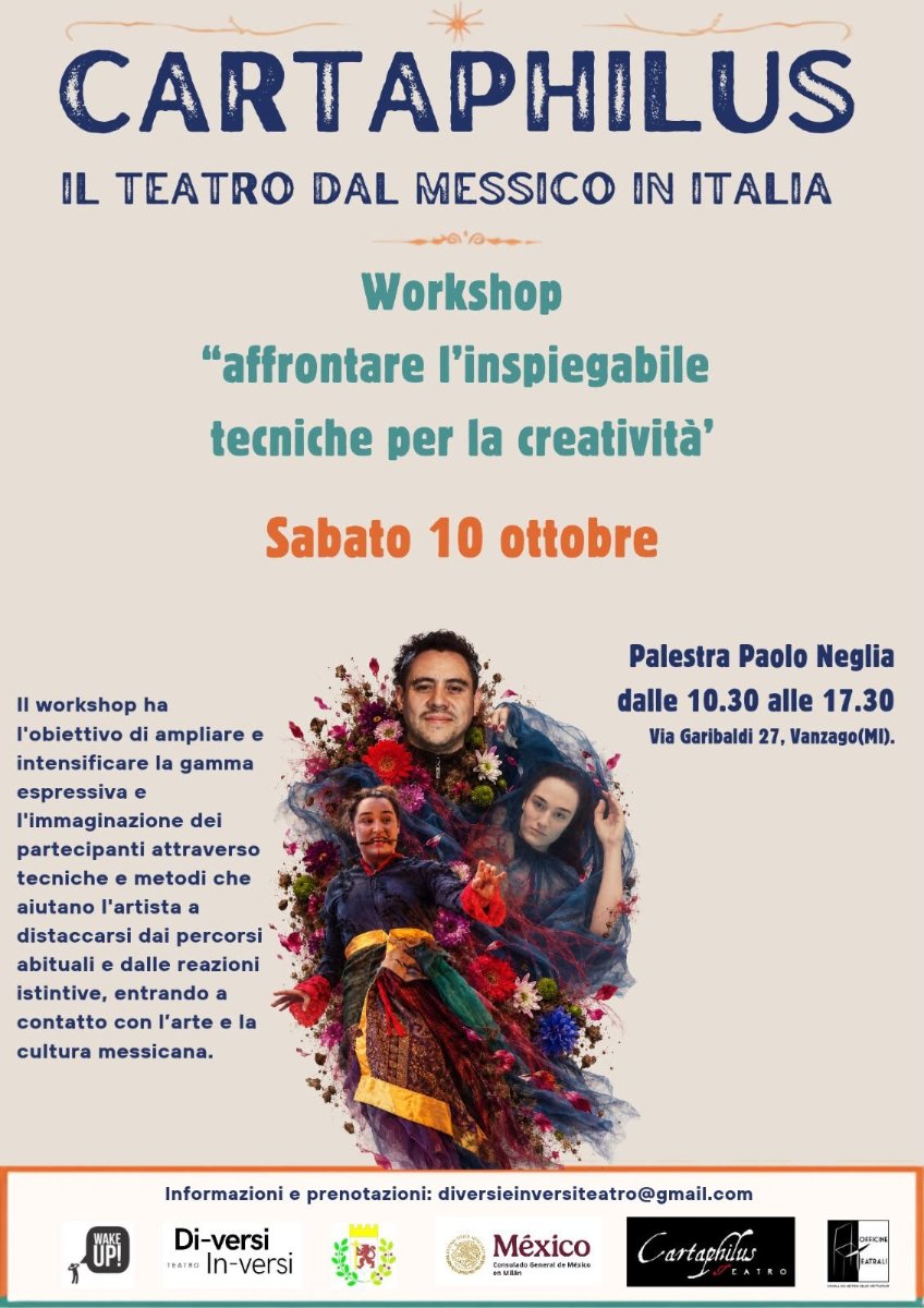 Locandina di Workshop “affrontare l’inspiegabile tecniche per la creatività”
